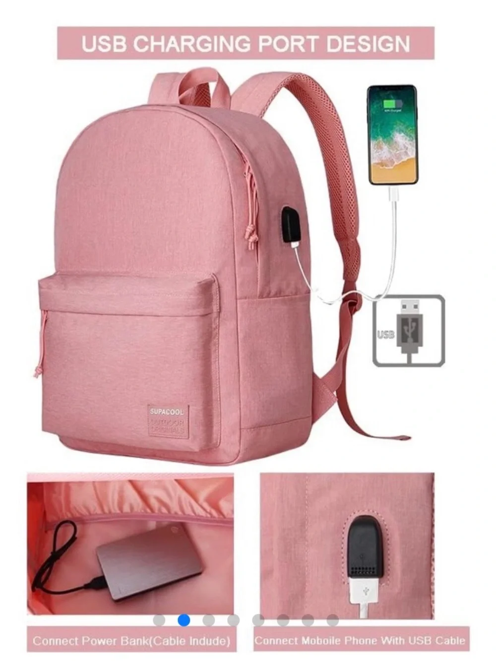 SUPACOOL Pink Backpack
